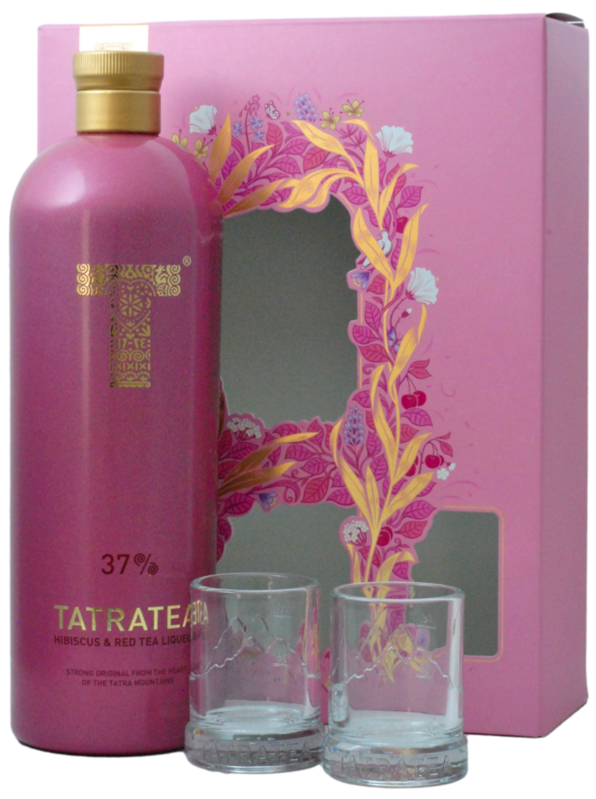 Tatratea Hibiscus & Red Tea + 2poháriky  37% 0,7L